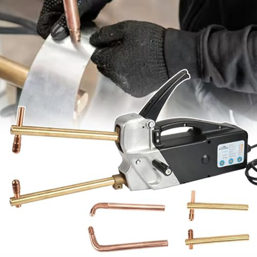 Saldatrice a Punti Elettrica, Saldatrice a Punti a Doppio Lato, Pistola Monofase Con Punta per Saldatura 2.0 + 2.0 Mm Strumento Di Riparazione Della Lamiera per Saldatura a Punti Di Acciaio Dolce