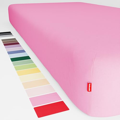 Schuette® Topper Spannbettlaken • 80x160 cm • Wow! Kollektion: Let me Pink! (Rosa) • 100% Superfluff Baumwolle, Blickdicht, Faltenfrei • mit Rundumgummi • Matratzenhöhe bis 10 cm