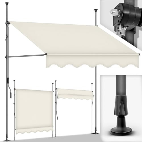 JJENXYYDS Balkonmarkise Sonnenschutz,Gelenkarmmarkise,Sonnensegel Hülsenmarkise,viele Farben und Größen wählbar Alu/Polyester für Außenterrassen,250cm
