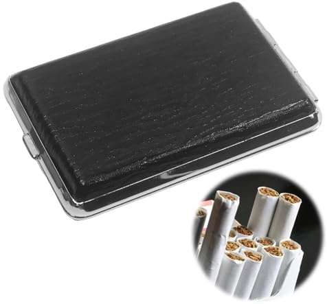 Zigarettenetui Zigarettenschachtel für 14 Zigaretten Leder Metall | Leder Zigarettenetui, Metallrahmen, 14 Zigaretten, 8.8x6.5x1.7cm
