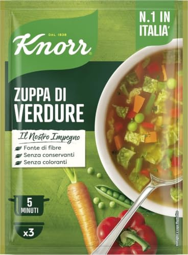 Knorr Zuppa di Verdure, Piatti Pronti Knorr con Verdure da Agricoltura Sostenibile, Senza Coloranti, Senza Conservanti, Fonte di Fibre, Vegano, 40 g
