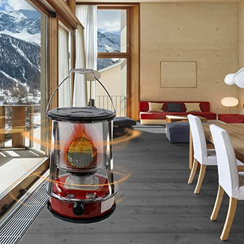 BomDog Efficiente Stufa a Tenda Senza Elettricità Riscaldatore a Cherosene per Interni All'Aperto Riscaldatori a Olio Portatili/4.6L/Red