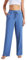 Pioneer Camp Pantalones largos de verano para mujer con protección solar UPF100+, ligeros, transpirables, cintura elástica con bolsillos con cordón, azul grisáceo, L