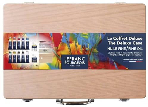 Lefranc Bourgeois Valigetta in legno Deluxe Olio Fino - 15 pezzi
