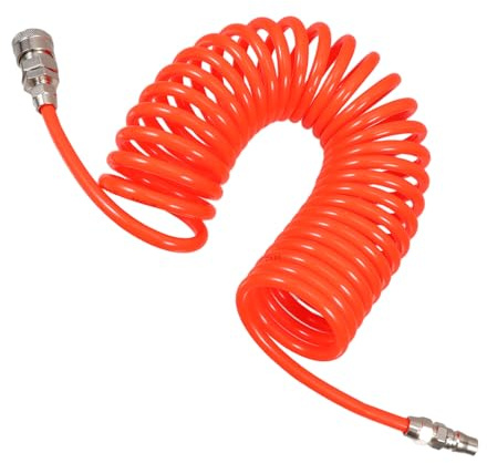 Universal Compressor Hose for Repair Red 6m Air Tube | Eva and Iron Build, Quick Connect Design, Pressure Resistance, for Pneumatic Tools and Compressors