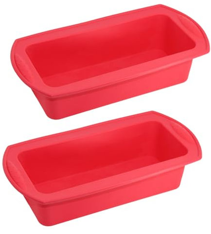 haoyuan 2 Pcs Silicone Loaf Tins - 2Lb Bread Tins, Non Stick Silicone Bread Pan, Heat Resistant Loaf Pans, Rectangle Cake Moulds for Oven, Air Fryer, Freezer (27×13×6.5cm)