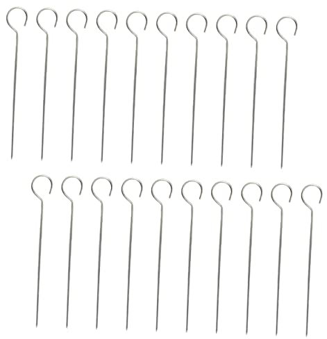 UPKOCH 20pièces Lot de Brochettes à Griller Acier Inoxydable pour Barbecue Brochettes Réutilisables pour Viande et Légumes