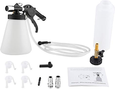 ANGGREK Bilbromsblödare Bilbromsblödningssats Pneumatisk Bromsvätska Extraktor med 34 Oz Fluidbehållare och 4 Adaptrar för En-person Hydraulisk Systempåfyllning