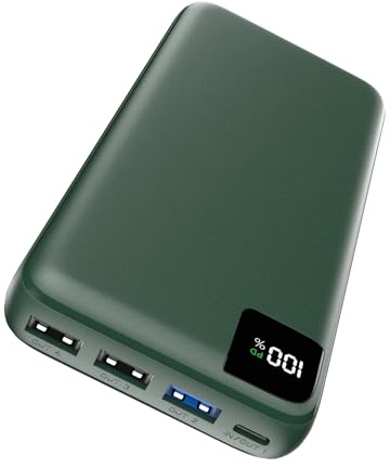 Batería Externa 27000mAh Power Bank - Bilivein 22.5W Cargador Portátil USB C con 4 Salidas Power Bank Carga Rápida PD con Pantalla LED para Celular Phone Tablet