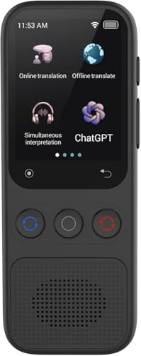 Sprachübersetzer Gerät, Translator Sofortübersetzer kein WLAN, ChatGpt AI Übersetzungsgerät mit Sprachausgabe, WIFI/Hotspot/Offline (S80)