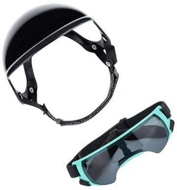 Zqxnt Mode Hund Sport Schutzhelm Augenschutzbrille Set Für Stadterkundung Outdoor Aktivitäten Wandern Radfahren Ausrüstung Hund Schutzhelm Mit Schutzbrille
