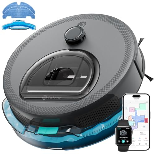 Lefant M330 Pro Robot Vacuum Cleaner with Mop, 5000Pa Suction, dToF Laser Navigation | 190° Obstacle Detection, WiFi 2.4G/5G & App/Alexa Control,150 Mins Runtime, Grey