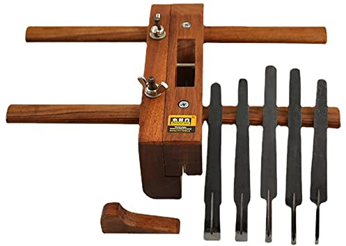 Bigcan Rabbet Plane, Hand Wood Planer DIY Plough Plane Slot Grooving Wood Plane Shoulder Plane Adjustable Hand Plane for Carpenter Woodcarver with 5 Planer Blades