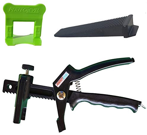 PERFECT LEVEL PRO – Kit de Nivellement Carrelage 3mm (1500 Clips + 500 Coins (cales) + 1 Pince Polyamide) | Croisillon Autonivelant Professionnel | Pose Parfaite pour Sol et Mur