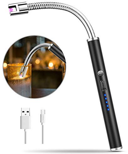 MOSUO Accendino ad Arco Elettrico, da Cucina Accendigas Ricaricabile con Cavo USB, Collo Lungo e 360º Flessibile, Lungo per Accendere Candele,Stufe, Barbecue