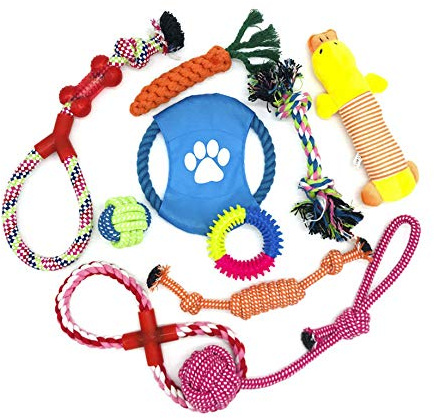 Wefine Puppy Chew Toys - 100% Natural Cotton Rope for Small & Medium Dogs (10 PCS)