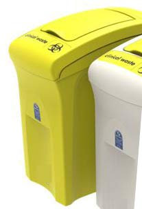 Office Needs Direct Mini Envirobin 55 Litre Yellow Base Yellow Lift Lid Clinical Waste & PPE Bin