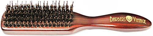 Barbers Vintage Professionelle klassische Styler-Bürste mit Wildschwein- und Nylonborsten, Dunkelbraun, für gesundes Haar, fördert das Nachwachsen der Haare
