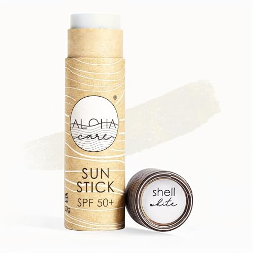 Aloha Sun Stick SPF 50+ | Stick solaire minérale pour le surf | crème naturelle et vegan | emballage sans plastique 20g (Blanc)