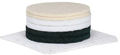 Padset zur Grundreinigung und Endpolitur, 6 x Superpads (Ø 30cm), inkl. Padkunde und 5 x Ölsaugtüchern