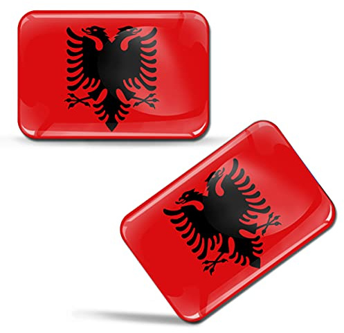 SkinoEu Auto Flagge Aufkleber Moto 3D Gel Emblem Domed badge 2er Set F 66