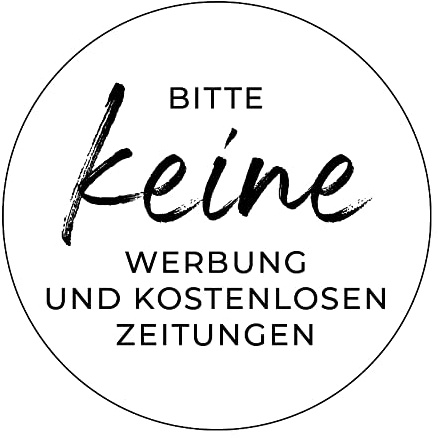 Aufkleber Hinweis Bitte keine Werbung... Briefkasten Schild Folie selbstklebend weiß | Größe wählbar Made in Germany, Größe: Ø10 cm