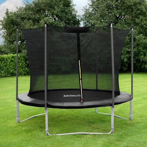 METIS Garden Trampolines – 8ft, 10ft, 12ft, 14ft,15ft | Family Outdoor Fun – Padded Springs and Tall Net Enclosure (8ft, Voyager)