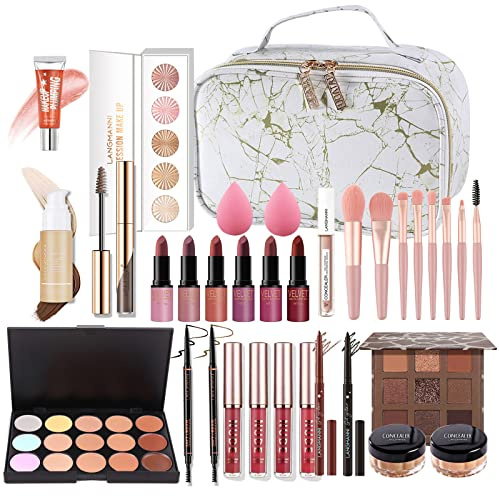 FantasyDay All In One Makeup Kit, Xmas Full Makeup Gift Set for Women Girls | Complete makeup collection with eyeshadow palette lipgloss mascara concealer, cosmetic essentials for daily, special occasion