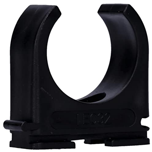 50 Stück M32 Rohr-Klemmschellen PP Kunststoff M16-M50 16mm bis 50mm für Stangenrohr Isorohr Leerrohr anreihbar zum Festschrauben Schwarz Voxura