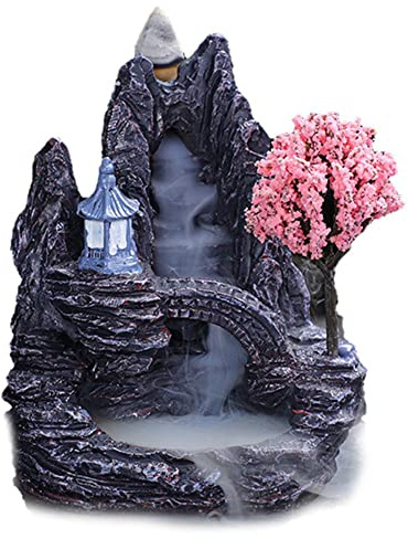 Fopytu Weihrauchbrenner Berge Fluss Wasserfall Dekoration Für Hausduft Kamin Backflow Aroma Smoke Fountain Zen Censerhalter
