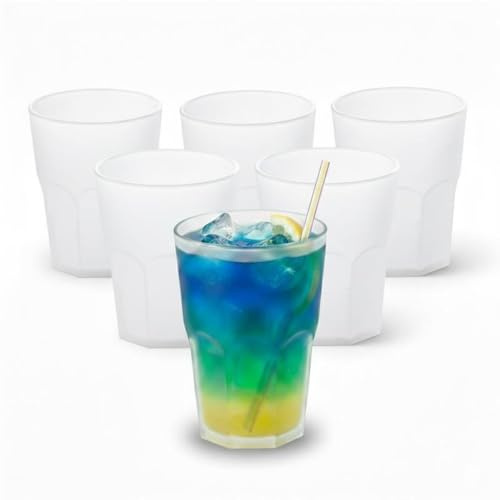 Cosmoplast Set 6 bicchieri Cocktail Bibite da 40 cl, impilabili, resistenti. 100% Made in Italy