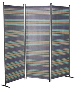 ANGERER Paravent 3-teilig, PE blau-türkis-beige