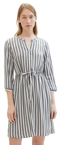 TOM TAILOR Damen Kleid mit Streifen & Bindegürtel
