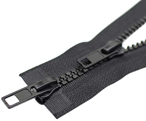 YaHoGa 2 Pezzi 250 cm #5 Cerniera Lampo Separabile Bidirezionale Chiusura a Scorrimento in Plastica Cerniere (TW 250 cm)