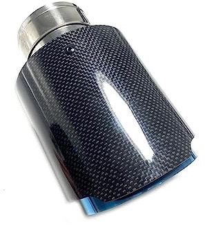 Auto Auspuff Endrohr (Universaltyp) Kohlefaser + Edelstahl Auto-Auspuffrohrspitze Auto Modifide Auspuffblende Blenden (Size : 70MM IN-89MM OUT)