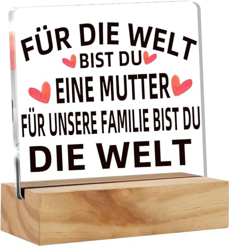 Geschenke FüR Mama,Geburtstagsgeschenk FüR Mama,Beste Mama Geschenk,Mama Geburtstagsgeschenk,Geschenk FüR Mama,Acryl Plakette Mit HolzstäNder Zeichen Schreibtisch Dekor FüR Home Office(MUTTER)