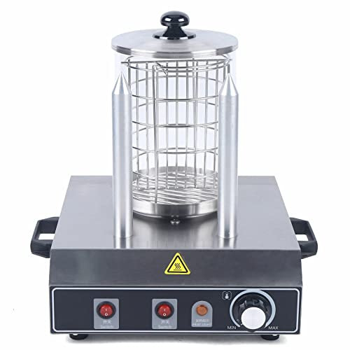 Hot-dog Maker Avec 2 Brochettes Professionnel cuisieur de saucisses Acier Inoxydable Chauffantes Chauffe-saucisses Appareils la Restauration