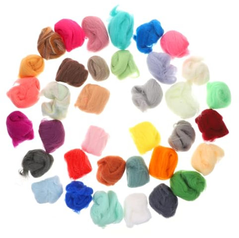 SEWOART Farben Filzwolle Filzvlies Filzfaservlies Wolle Garn Für Nadelfilzen DIY Handarbeiten