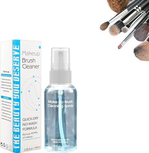 Nettoyer de Pinceaux de Maquillage, Sans Lavage de Séchage Rapide Spray de Nettoyage en Profondeur Idéal pour les Pinceaux de Maquillage Cadeaux pour les Filles 3,38 oz. (1PCS)