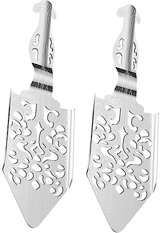 TOPBATHY 2pcs Stainless Steel Absinthe Spoon Hollow Dripper for Bar Metal Wormwood Spoon Cocktail Filter