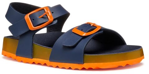 Geox J Ghita Boy C, Sandale garçon, Navy/Orange,