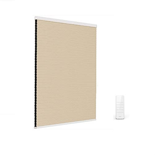 Fensterblenden Elektrische Wabenjalousie TOP Drop BOOD-UP-Zellular-Schattierungen Fenster gefaltete Vorhänge mit Fernbedienung DC110-240V Fensterdekoration mit mehrstufigen Blättern(Manual,100x150)