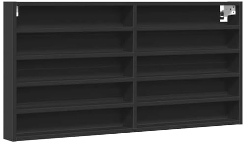 vidaXL Vitrinenschrank Schwarz 100x8,5x50 cm Holzwerkstoff
