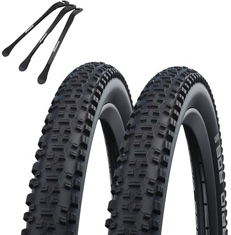 2 x Schwalbe Rapid Rob Fahrradreifen 29 x 2,10 Zoll 54-622 Schwarz Schlauch wählbar + MSZweirad Reifenheber (ohne Schlauch, 29 x 2,10 Zoll (54-622))