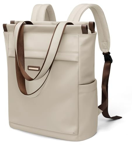GOLF SUPAGS Borsa per Notebook Convertibile, Zaino per Laptop da Donna con Scomparto per Laptop, Borsa a Tracolla Viaggio Moda Casual da 15.6 Pollici, per Università, Lavoro (Albicocca)