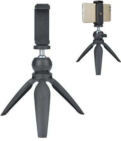 Treppiede da Tavolo, Treppiede da Tavolo Mini Treppiede con Testa a Sfera Staccabile e Morsetto per Telefono Cellulare Treppiede da Tavolo Portatile Regolabile in Altezza per