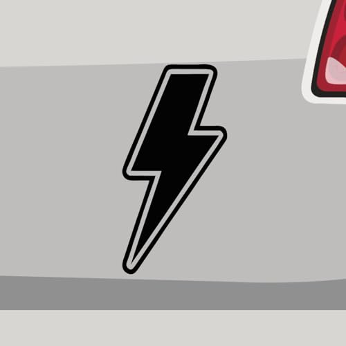 Autoaufkleber - Blitz Gewitter Symbol Solar - Sticker, Aufkleber für Auto, Motorrad, Fahrrad, Laptop, LKW, JDM Decal Racing (14x7cm | Schwarz)
