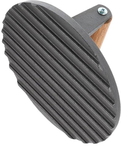 CANIGHT Cast Iron Beef Burger Press Round Meat Tenderizer Flat Grill Press Non-stick Surface Ergonomic Handle