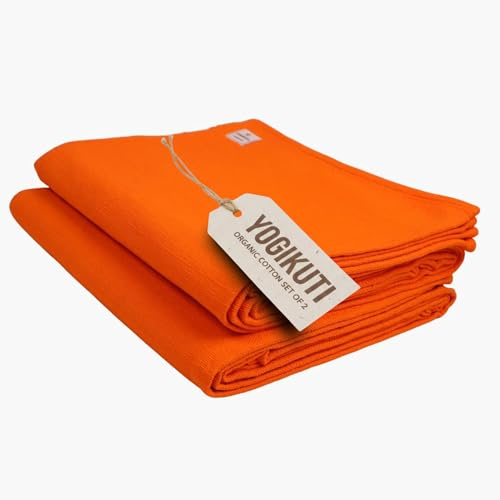Yogikuti Iyengar - Lot de 2 couvertures de yoga en coton épais tissées à la main pour le yoga, la méditation et le pranayama - Couverture de yoga en coton de qualité supérieure pour soutien et confort