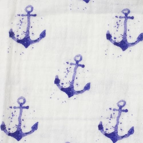 MAGAM-Stoffe Paul Musselin Mulltuch Kinder Baumwollstoff Oeko-Tex Meterware 50cm (Anker)